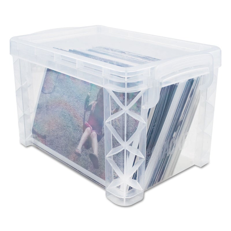 Advantus 40307 Super Stacker Storage Boxes, Hold 400 3 x 5 Cards, Plastic, Clear - Image 4